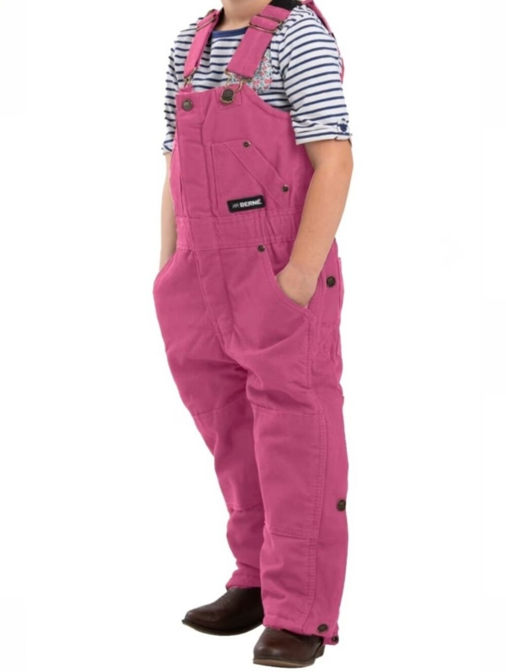 Berne Pink Softstone Insulated Cotton Duck Canvas Chore Toddler Bib Overalls 3T